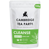 Cambridge Tea Party Cleanse Long Leaf Green Tea - 150gm, 5.2 Ounce | Improves Hair & Skin - Fresh Flush Whole Leaf Loose Tea | Caffeine Free, No Sugar